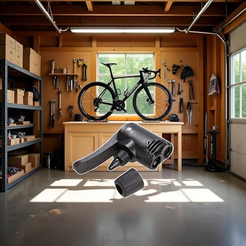 Image of 1Pc Black Manual Air Pump Adapter Valve, 3 in 1 Replacement Dual Head, Bike Cycle Tyre Tube Pump Adapter, Floor Pumps, Accessories