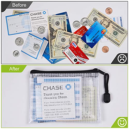 A5/B8 Sizeplastic Mesh Zip File Bags, Waterproof Tear-Resistant Document File Folders,Zipper Documents Pouch Document Organizer Bags For School Office Home Travel Storage #TOP6