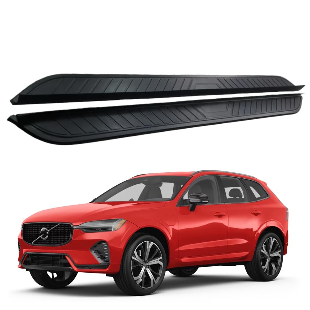 Black Running Boards Side Steps Fits for Volvo XC60 2018-2026 Fixed Foot Bar Step Rails Pedals Protector 550LBS Aluminum with Brackets