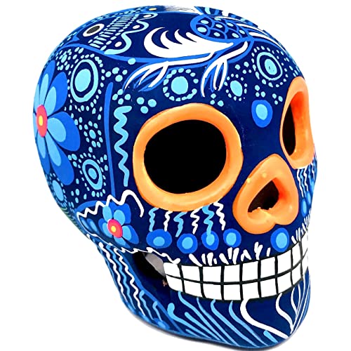 Artesano Collection Authentic Collectible Ceramic Hand-Painted Mexican Sugar Skull (Random Color) | One Medium (3.15" Tall) Calavera | Dia De Muertos | Day Of The Dead | Cinco De Mayo [Sh Md Rc] #TOP4