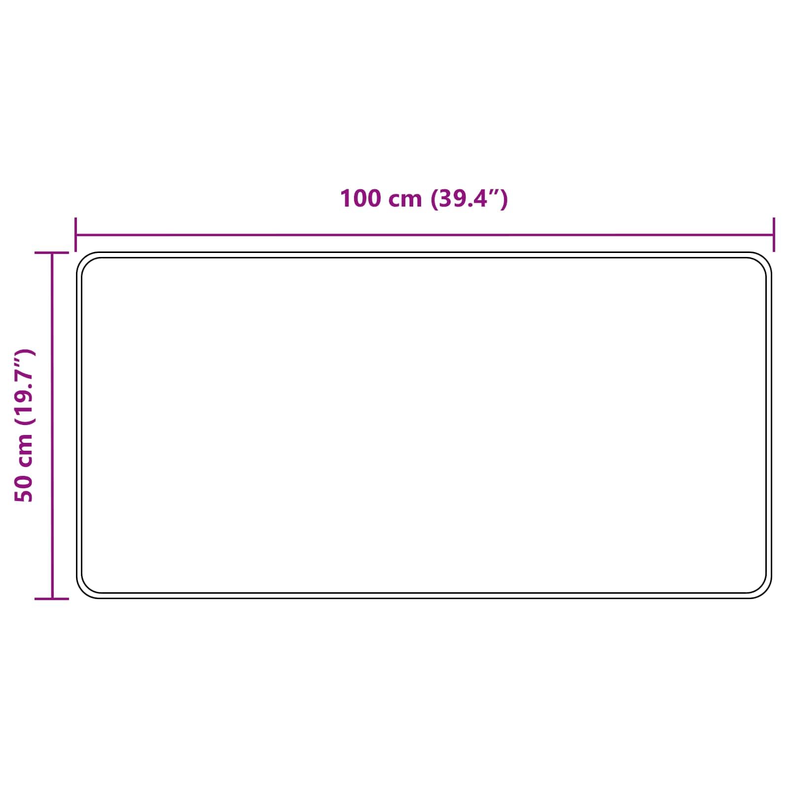Marsa Tapis de sol - Noir - 50 x 100 cm - Polyester - PVC - Antidérapant - Lavable - Moderne - Pour salon et chambre à coucher