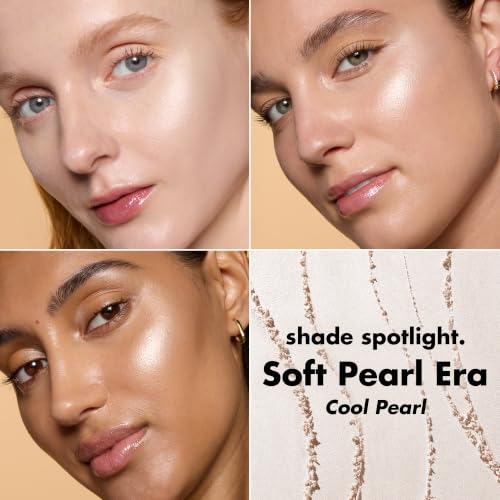 Image of e.l.f. Halo Glow Silky Powder Highlighter, Long-Lasting Luminous Face Finish, Cake-Resistant With Micro-Shimmer, Vegan & Cruelty-Free, Soft Pearl Era