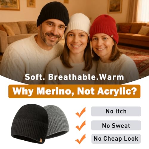 Image of TOP-EX PolarWool Merino Wool Beanie with Soft Polartec Fleece Lining | Soft merino wool with Polartec fleece lining delivers lasting warmth, comfort and a roomy fit for everyday winter wear