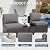 ALAULM 8 Pieces Outdoor Patio Furniture Set with Propane Fire Pit Table Sectional Sofa Sets Patio Furniture 43" Gas Firepit Brown Rattan Patio Conversation Set w/Coffee Table & Cushions-Gray