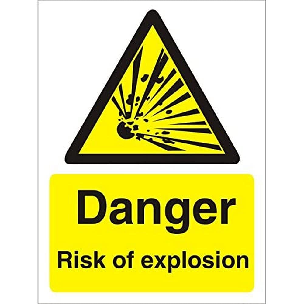 Seco Danger Risk of Explosion Sign, 300mm x 400mm - 1mm Semi Rigid Plastic