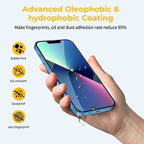 Image of UNBREAKcable Shatterproof Tempered Glass Screen Protector for iPhone 13 Mini [3-Pack] [99.99% HD Clear] [Easy Installation Frame] [9H Hardness] [Bubble Free] for Apple 13 Mini 5.4''