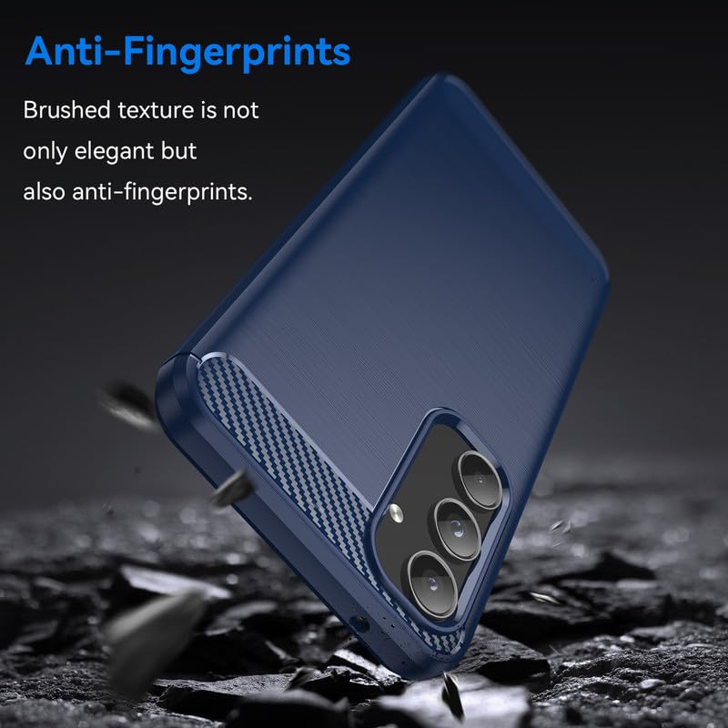 Image of Hybrid Carbon Fiber Back Case for Samsung Galaxy A55 5G (Blue)