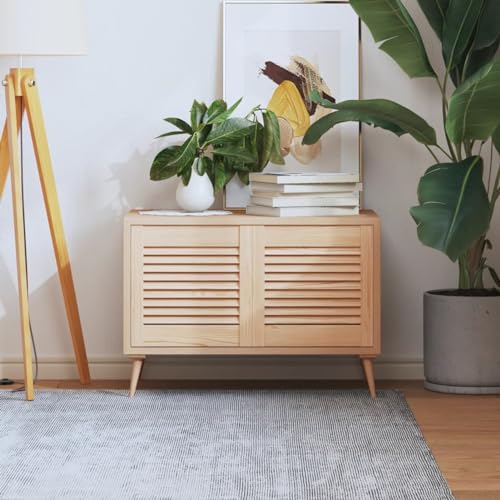 ZEYUAN Lamellentüren 2 STK Schwingtür, Saloontür, Pendeltür, Schranktüren, Lammelentüre, Lamellen Tür, Massivholz Kiefer 39,5x39,4 cm