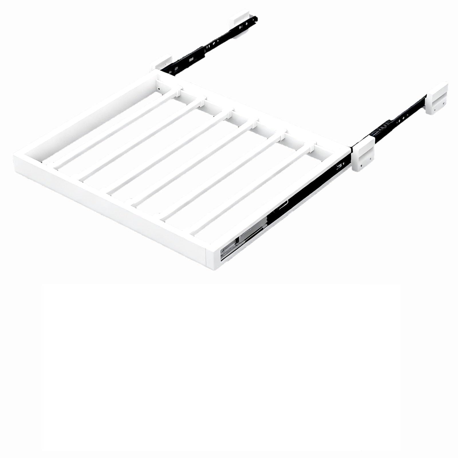 WOTZOV Adjustable Pull-Out Trousers Rack, Above Washing Machine Drying Rack, Aluminum, Fits 66-71Cm, Depth 17.32-21.25In, Space-Saving Design W: 56，D: 44cm (17.32in) W: 56 61cm(22.04 24.01 in)