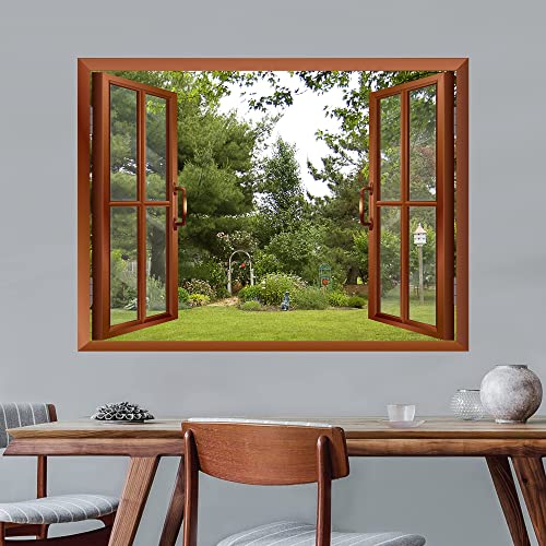 wall26 Beautiful Garden View from Inside a Window Removable Wall Sticker Wall Mural - 36