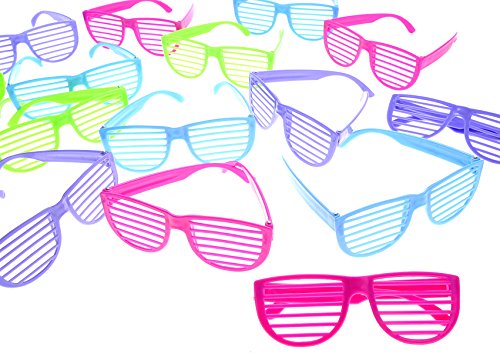 PowerTRC 24 Pack 80's Sunglasses For Kids Shutter Shades Assorted Colors | Party Favors, Goodie Bag Fillers, Beach Pool Supplies3