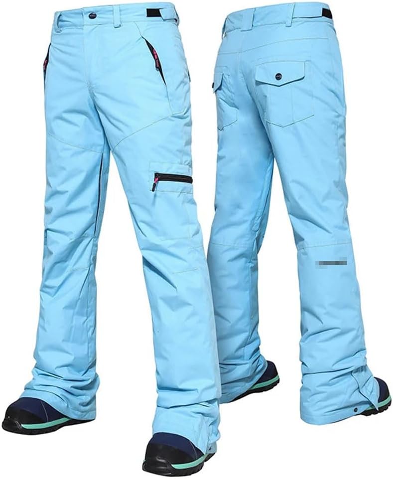 Insulated Snow Pants for Women, Outdoor Hiking Ski Pants, Thickened Snowboard Zipper Bottom Leg Pants