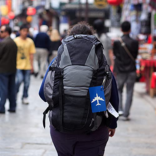 Flowden 6 Pieces Luggage Tags Business Card Holder Aluminium Metal Travel Id Bag Tag For Travel Luggage Baggage Identifier (Gold) #TOP4