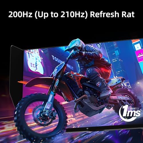 Image of KTC 27 Inch Gaming Monitor 27M1, 1440p 200Hz Computer Monitor with Built-in Sperkers, Up to 210Hz, 2K QHD Fast IPS, Adaptive Sync, 130% sRGB, ΔE＜2, Height Adjustable Monitors with Shielding Hood