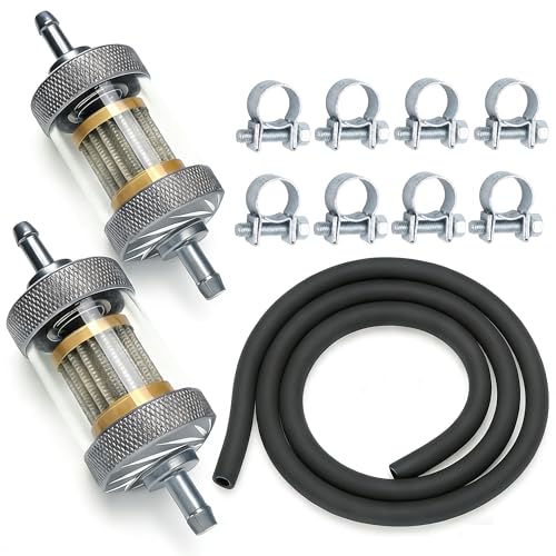 Image of 1 /4 inch Universal Fuel Filter, 8mm Inline Fuel Filter with Clear View for Motorcycle ATV Dirt bike Classic bikes and Small gasoline Engines