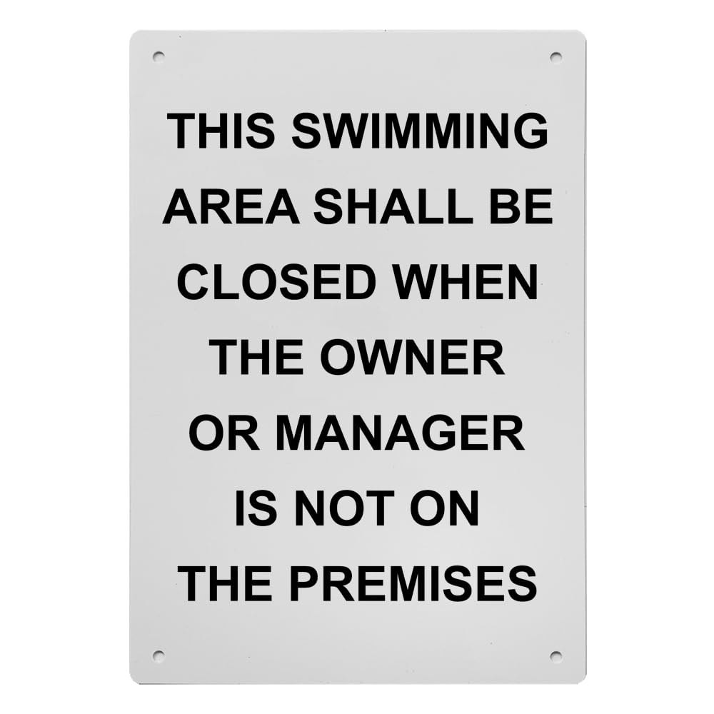 This Swimming Area Shall Be Closed Sign, 8.5 x 11 in
