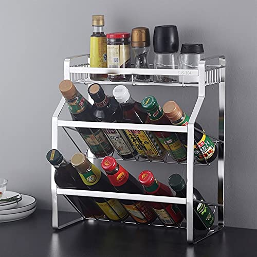Estante para Especias, Estante para panadería, Estante para baño, Organizador de Especias para encimera, Estante para Especias de Cocina de 3 Niveles, Estante de pie, estantes de almacenamie