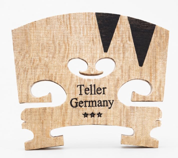 PERLMAN Premium 4/4 Violin Bridge - Authentic Teller Germany 3-Star, Aged Bosnian Maple with Double Ebony Inserts (Semi-Fitted)-picture-13