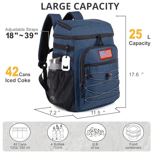 Image of 25L Insulated Cooler Backpack Water-Resistant Molle Cooler Bag for Camping