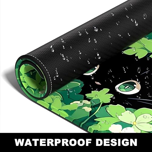 Image of Printed Gaming Mousepad - Premium Stitched Edges, Smooth Surface,Size 11x23 inches, Non-Slip Rubber Base - Ideal for Office & Gaming Setup (Anime Grass cat)