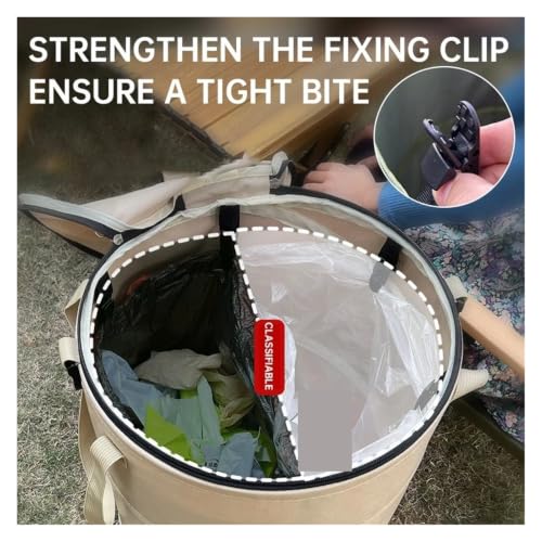 Cubo basura para acampar aire libre con diseño impermeable plegable multifuncional 4