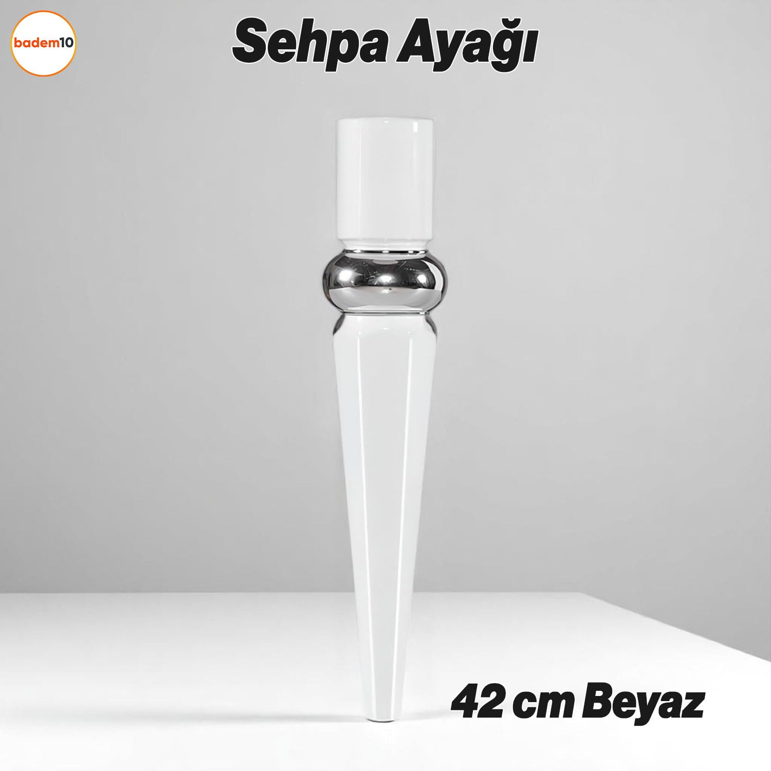 Elips Sehpa Ayağı 42 cm Plastik Beyaz Masa Ayak Mutfak Sehpası Yemek Masası Mobilya Ayakları Beyaz