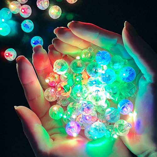 KEWUZY 100 unidades de luces LED para globos, mini luces LED, redondas, mini bolas de luz LED, decoración de Navidad para cumpleaños, bodas, fiestas, Halloween, Navidad, carnaval, bar, club