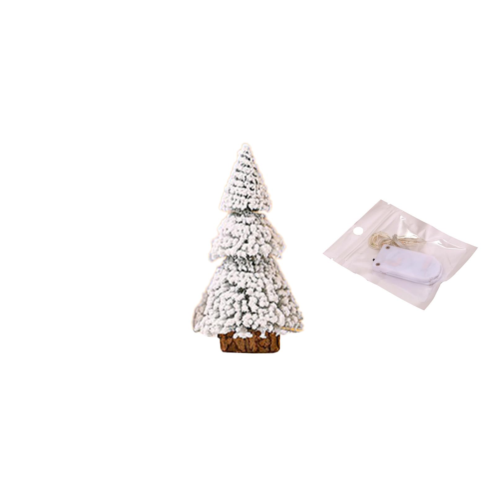 Tsophreniq Artificial Miniature Christmas Tree with Led Light Decorative Figurine Supplies for Wedding Birthday Holiday Miniature Christmas Tree Lights