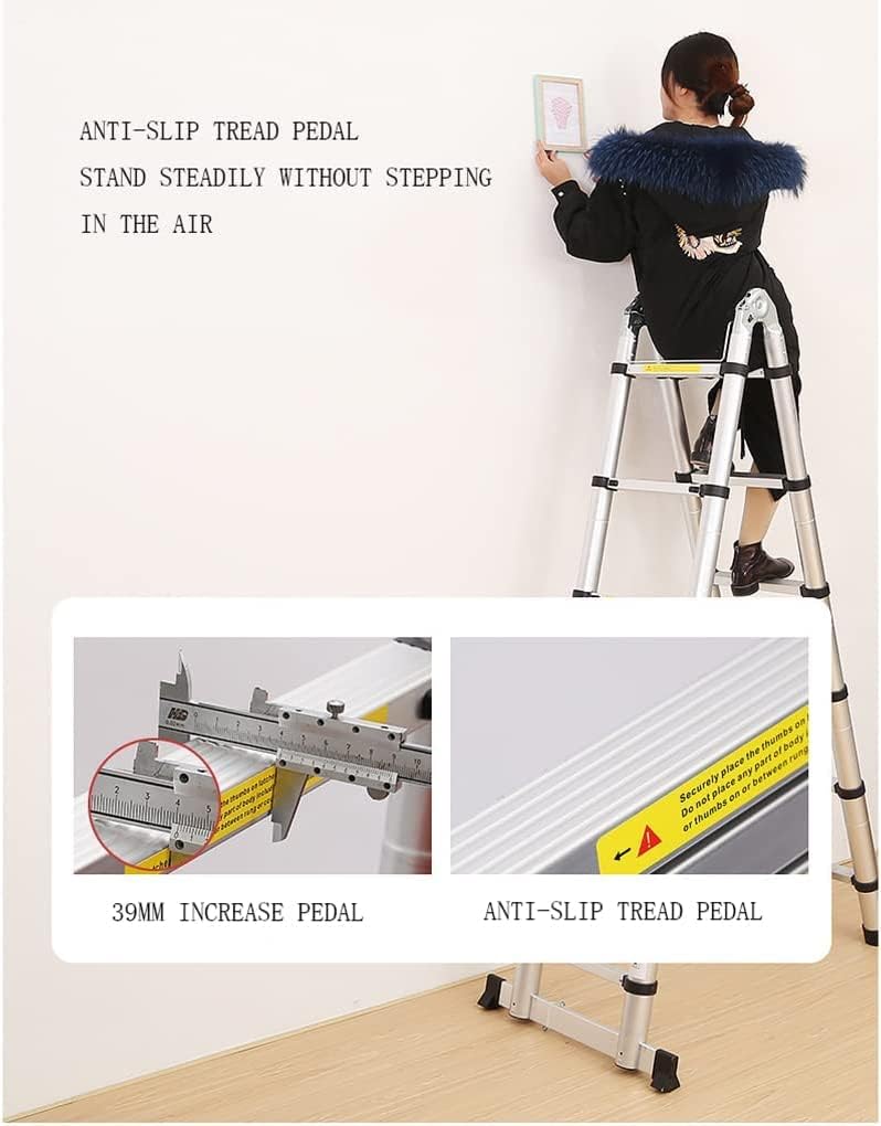 Telescoping Ladder,10 ft Aluminum Telescoping Ladder,Telescoping Ladder Extension Multi-Purpose,Ladder,Non Slip for Home Loft Office