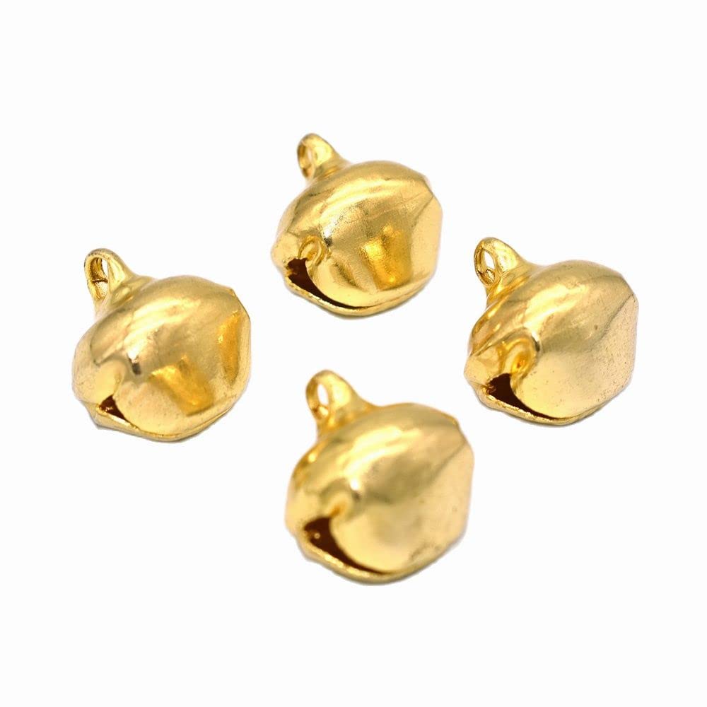Adorno de Campanas para Navidad, Campanas navideñas pequeñas, 20 Piezas, dijes de Campana Dorados de 13 mm