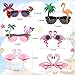 Mootycapa 6pcs Flamingo Sunglasses Party Decorations Hawaiian Summer Fashion Glasses Flamingo Sunglasses Photo Props for Hawaii Summer Theme Party
