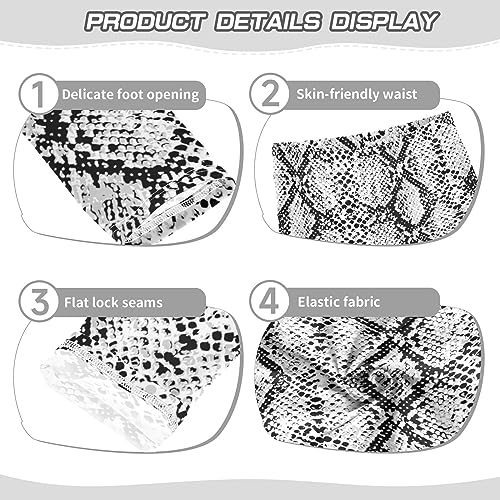 ALAZA Girls' Leggings Children's Yoga Pants Skinny Printed Dance Snake Skin Black and White Comfortable 4T2