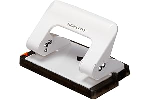 Kokuyo Rakuake Handy 2-Hole Punch for 17 Sheets with Adjustable Guide and...