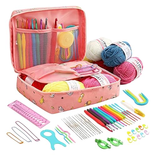 Kit de ganchillo principiante para adultos, set de creación manual | Kit de punto y ganchillo – para profesores artes regalo fiestas actividades grupo decoradores casa reuniones familiares