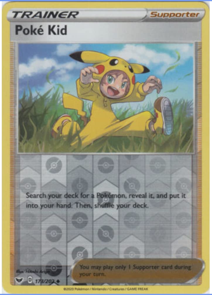 Poke Kid - 173/202 - Reverse Holo - 176/202 - Sword and Shield - NM/M