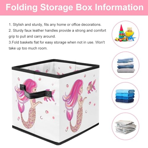 Boîte de rangement pliable rose sirène pour placard - 4