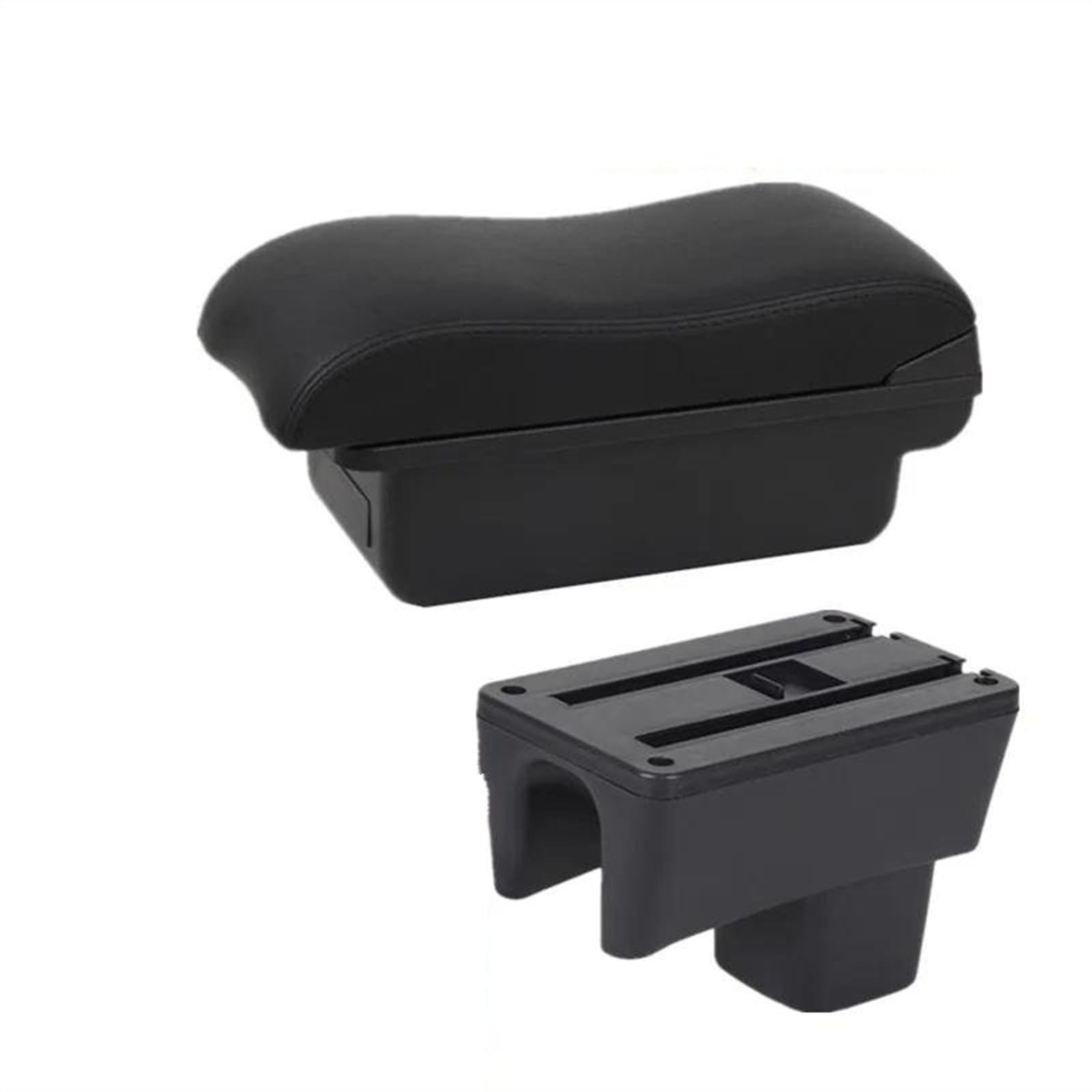 NOHEEU Armrest Box With Multifunctional Support PU Upholstered Car Interior Modification Accessories For Swift 2005-2024(A2 Black line NO USB)