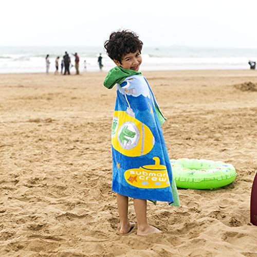 Alisy Toddler Hooded Beach Bath Towel, Shark Soft Swim Pool Coverup Poncho Cape For Boys Kids Children 1-12 Years Old Bath Robe