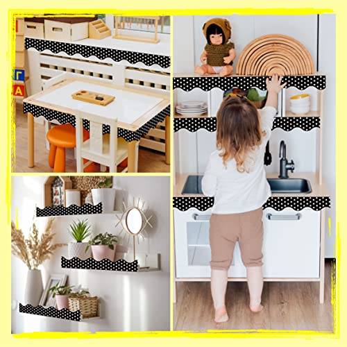 Image of 60 Feet Bulletin Board Borders, Scalloped Rolled Border Trim Decoration Bulletin Boards, Walls, Desks, Windows, Doors for School, Classroom & Offices
