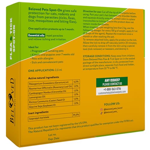 Flea and Tick Prevention for Small Dogs & Cats, Rabbits – Natural Flea Treatment & Pest Control – Topical Flea & Mosquito Repellent for Puppy and Kitten – All Pets Flea and Tick Prevention for Small Dogs & Cats, Rabbits – Natural Flea Treatment & Pest Control – Topical Flea & Mosquito Repellent for Puppy and Kitten – All Pets