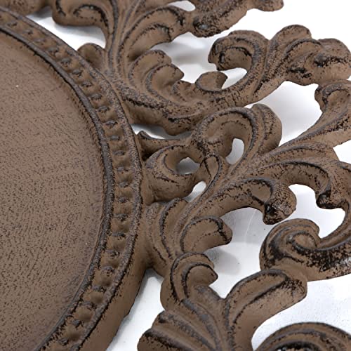 GG-Collection-14-Inch-Diameter-Acanthus-Leaf-Ornate-Brown-Metal-Chargers-Set-of-4