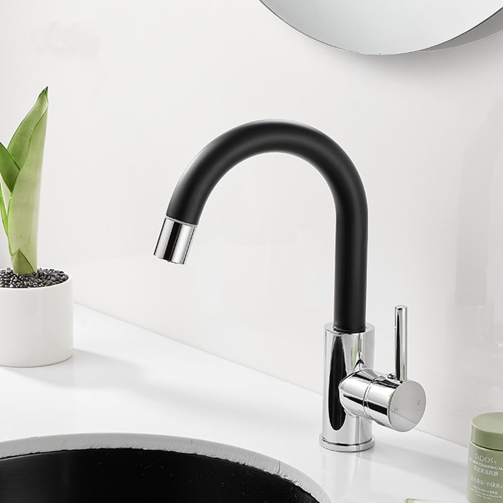 Robinet de Cuisine avec Douchette Extractible Mitigeur Cuisine Acier Inoxydable 2 Modes de Pulvérisation Robinetterie Evier de Cuisine Pivotant à 360°,Noir