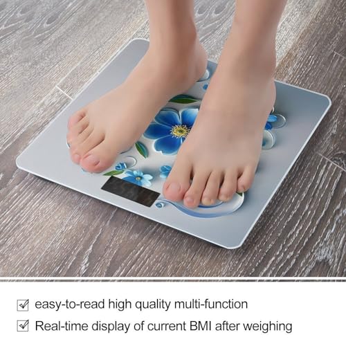 Báscula digital azul mini floral para peso corporal miniatura 5