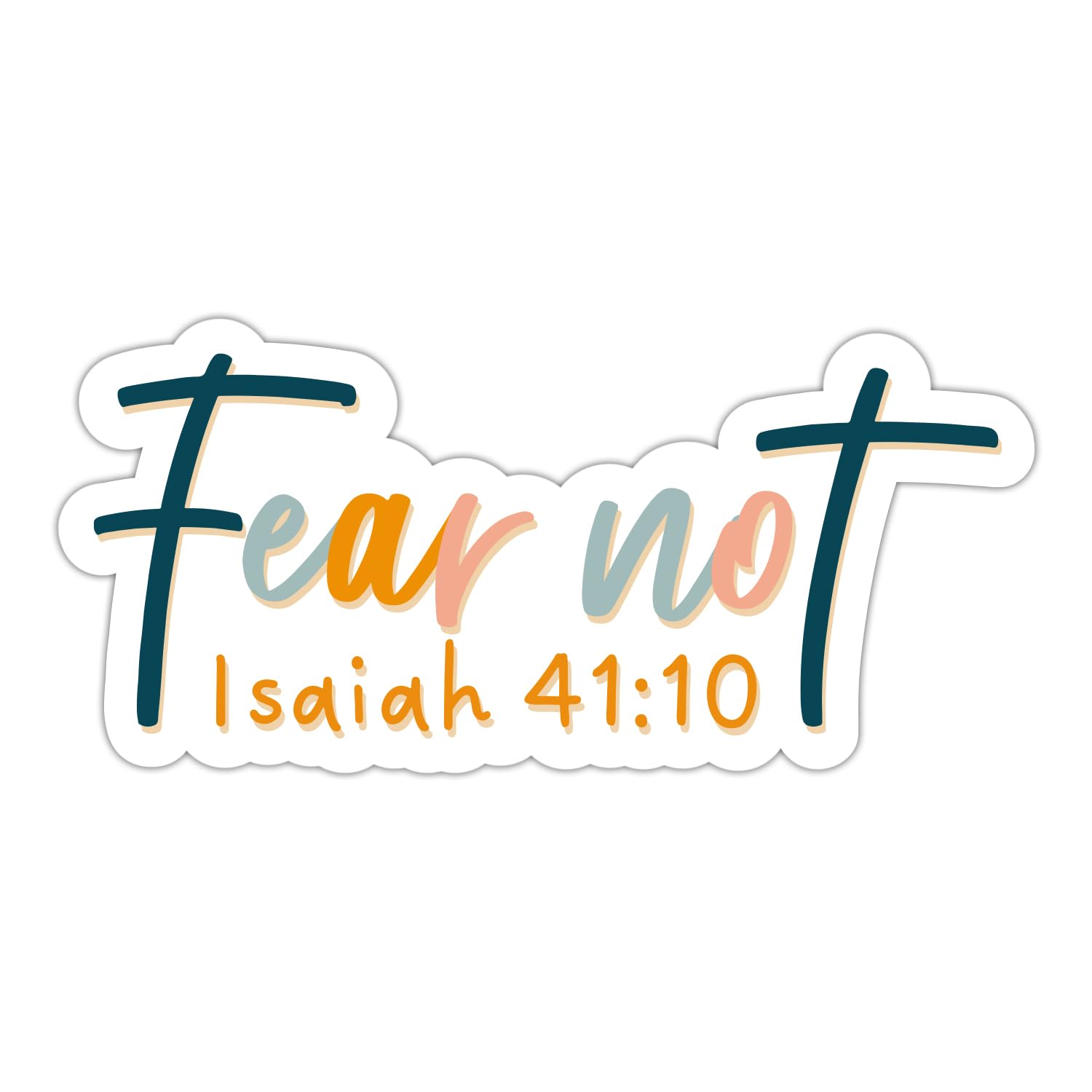 ZURRAM Fear Not Christian Faith Sticker, Vinyl Waterproof Isaiah 41:10 Bible Verse Quotes Sticker, Jesus God Scripture Sticker Decal for Laptop Water