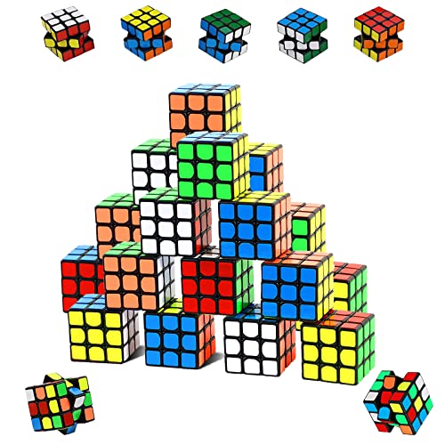 IWTBNOA Mini Zauberwürfel Set, 20 STK Magic Würfel Mitgebsel Kindergeburtstag Gastgeschenke, Geschwindig Keitswürfel, Party Puzzle Spielzeug, Magic Cube Spielzeug für Weihnachten Reisespiele (3*3*3cm) Cover
