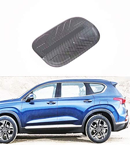 Momoap /ABS Carbon Fiber Style Auto Fuel Filler Door Cover Gas Tank Cap Decoration Cover Trim for Hyundai Santa Fe IX45 2019-2020