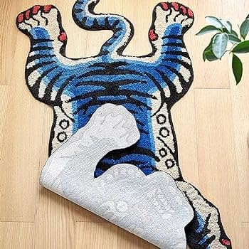 Tibetan Tiger Area Rug Tufted High Pile XLarge Indoor Machine Washable Carpet with Nonslip TPR Backing - Bedroom, Bathroom, Living & Dining Room Home Décor 2x5 2x6 2x8 3x5 3x7 (2x12 Runner)