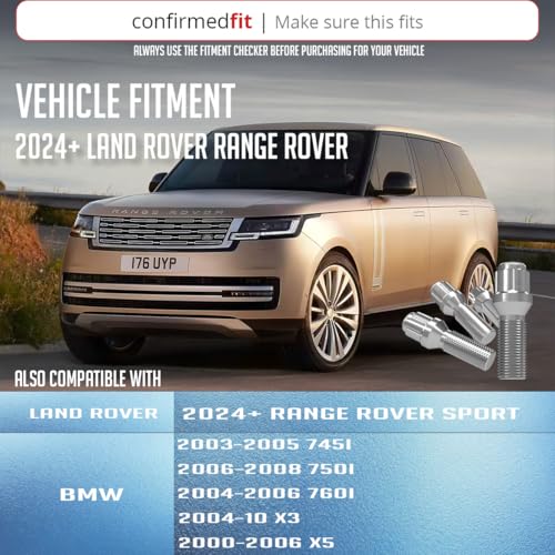 Image of Wheel Accessories Parts 20 Pcs M14 x 1.50 Thread Acorn Seat Spline Lug Bolt Chrome Finish 33mm Shank Length Car Spline fits Land Rover Range Rover | Volvo S60 S90 XC40 XC60 XC70 XC90 | Older BMW