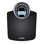 EILISON Highly Advance 2-in-1 Digital & Analog Weighing Scale for Body Weight-400lbs, 4 High Precison GX Sensor Accurate, Thick Tempered Glass, Extra Large Display (red) (New Black)