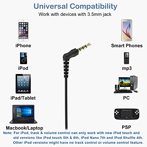 Image of Joysico Sports Headphones Wired Over Ear In-ear Earbuds for Kids Women Small Ears, Earhook Earphones for Running Workout Exercise Jogging, Ear Buds with Microphone and Volume for Cell Phones MP3 Blue